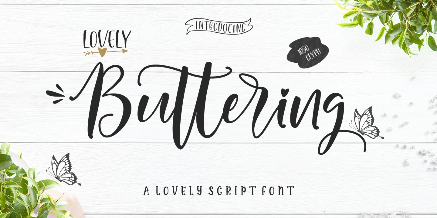 Ejemplo de fuente Lovely Buttering Script #1